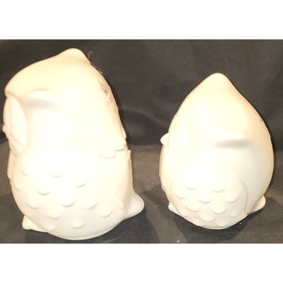 Hallmark Decorative Ceramic Owls Set Of 2 Off-White Figurines Home Decor Collect - Picture 4 of 6